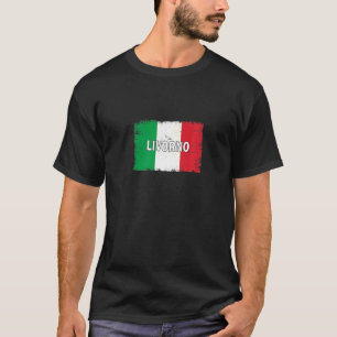 Livorno Italië Stad met Italiaanse vlag T-shirt