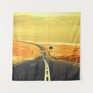 Liwa Oasis Asfalt Road, duinen. Wandkleed