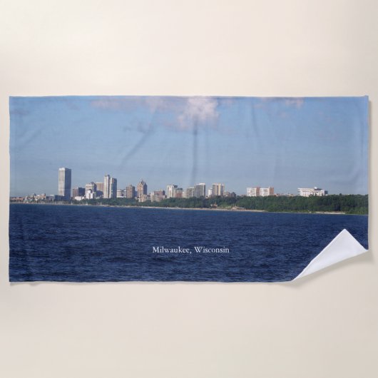 Liwaukee Skyline-badhanddoek Strandlaken (Voorkant)