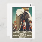 Liyd Triestino indes Service Express Pour Bombay Briefkaart (Voorkant / Achterkant)