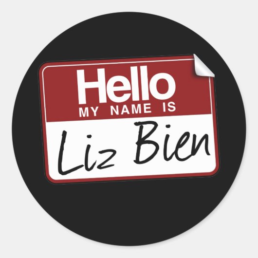 LIZ BIEN RONDE STICKER (Voorkant)