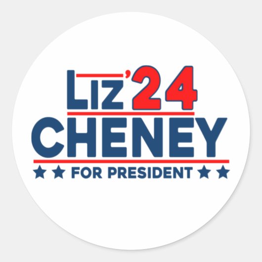 liz cheney 2024 voor president ronde sticker (Voorkant)