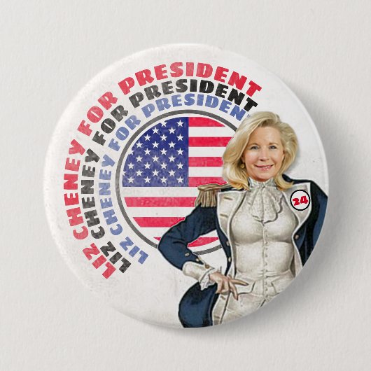 liz Cheney voor President '24 Ronde Button 7,6 Cm (Voorkant)