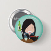 Liz en een fles soju ronde button 5,7 cm (Voorkant /achterkant)