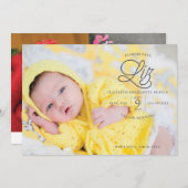 Liz Heaven Birth Announcement Aankondiging (Voorkant / Achterkant)