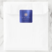 Liz Mandala Roze Rose Gold Cobalt Blue Metallic Vierkante Sticker (Tas)
