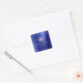 Liz Mandala Roze Rose Gold Cobalt Blue Metallic Vierkante Sticker (Envelop)