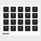 Liz Mandala Roze Rose Gold Metallic Black Glam Vierkante Sticker (Vel)
