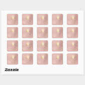 Liz Mandala Roze Rose Gold Metallic White 2 Vierkante Sticker (Vel)