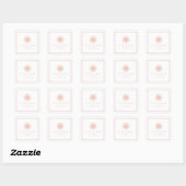 Liz Mandala Roze Rose Gold Metallic White Lijst Vierkante Sticker (Vel)