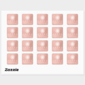 Liz Mandala Roze Rose Gold Metallic White Vierkante Sticker (Vel)