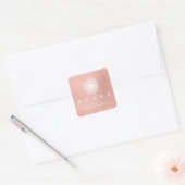 Liz Mandala Roze Rose Gold Metallic White Vierkante Sticker (Envelop)