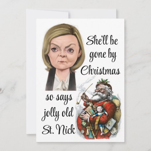 Liz Truss zal met Kerstmis weg zijn Bedankkaart (Voorkant)