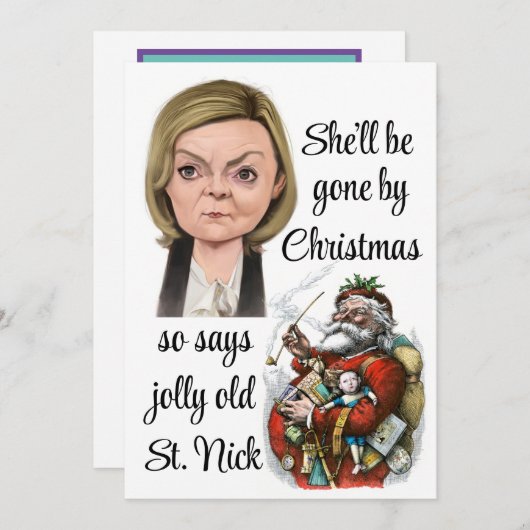 Liz Truss zal met Kerstmis weg zijn Bedankkaart (Voorkant / Achterkant)
