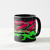 Liza Vorname Name Graffiti red green Tasse Mok (Voorkant rechts)