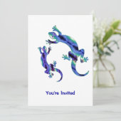 LIZARD 1 DUO BLUE EN GROENE MOSAIC KAART (Staand voorkant)