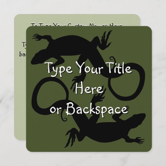 Lizard Art Invitalized Reptile RSVP Kaart (Voorkant / Achterkant)