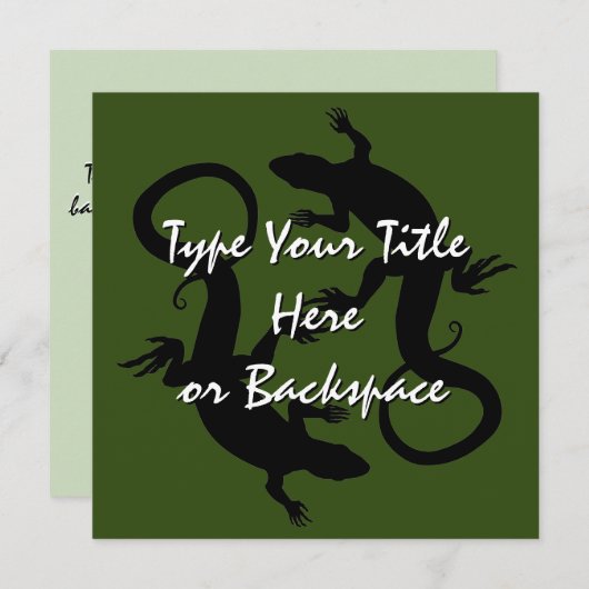 Lizard Art Invitalized Reptile RSVP Kaart (Voorkant / Achterkant)