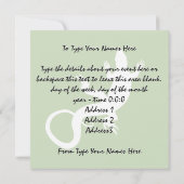 Lizard Art Invitalized Reptile RSVP Kaart (Achterkant)