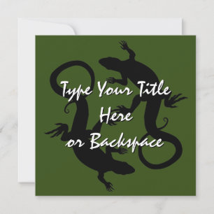 Lizard Art Invitalized Reptile RSVP Kaart