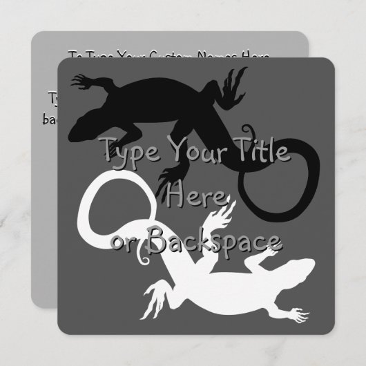 Lizard Art Invitalized Reptile RSVP Kaart (Voorkant / Achterkant)