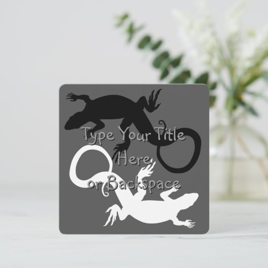 Lizard Art Invitalized Reptile RSVP Kaart (Staand voorkant)
