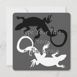 Lizard Art Invitalized Reptile RSVP Kaart