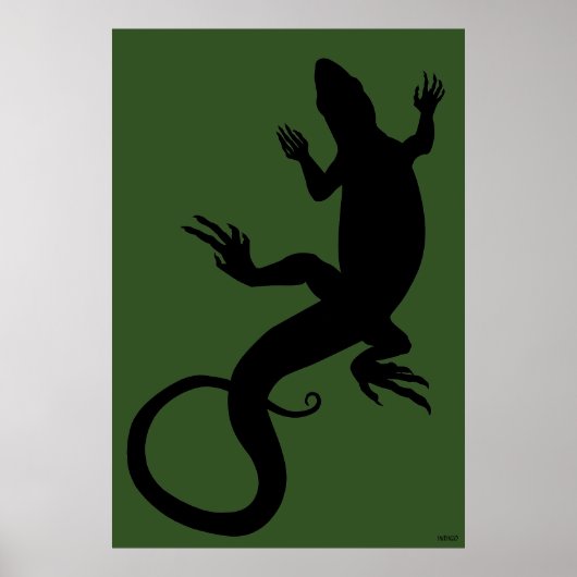 Lizard Art Poster Reptile Art Print Poster Large (Voorkant)