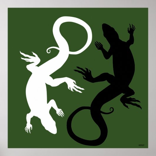 Lizard Art Poster Reptile Art Print Poster Large (Voorkant)