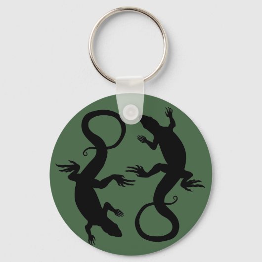 Lizard Art Sleutelhanger Cool Retro Reptile Art ca (Voorkant)