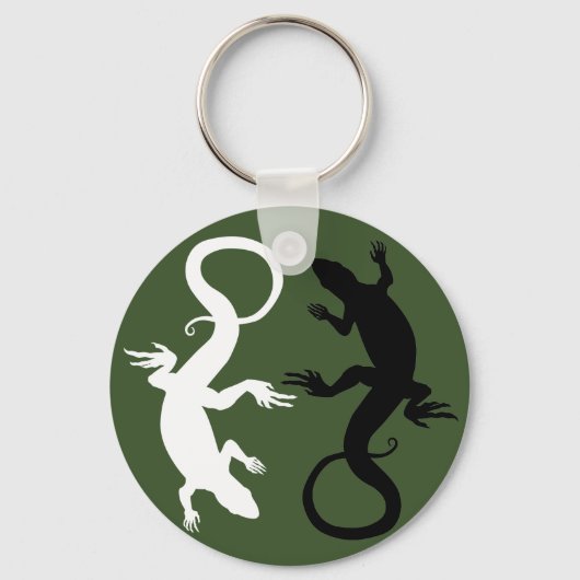Lizard Art Sleutelhanger Cool Retro Reptile Art ca (Voorkant)