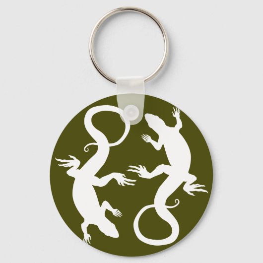 Lizard Art Sleutelhanger Cool Retro Reptile Art ca (Voorkant)