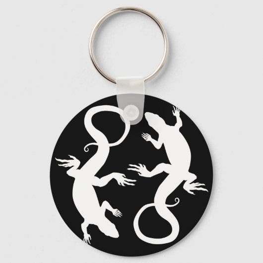 Lizard Art Sleutelhanger Cool Retro Reptile Art ca (Voorkant)