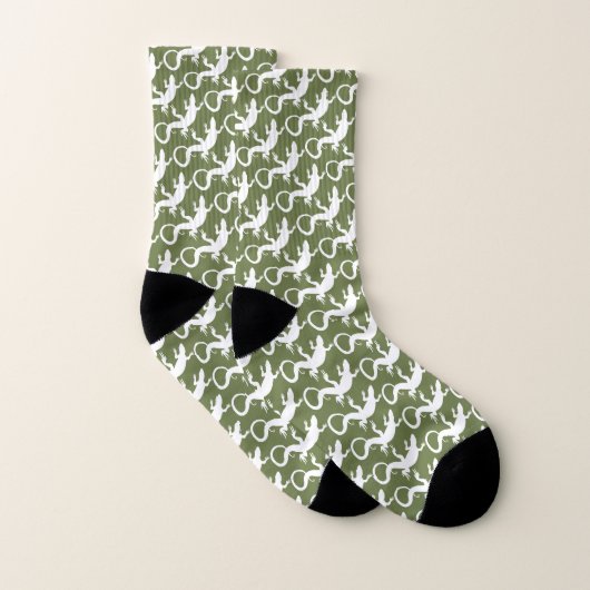 Lizard Art Socks Cool Reptile soks aanpassen Sokken (Paar)