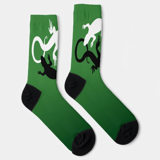 Lizard Art Socks Yin Yang Reptile Socks Custom Sokken (Rechts)