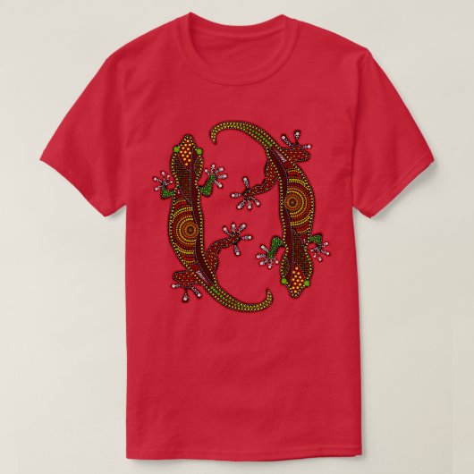 Lizard Australia aboriginal lizard stip schilderij T-shirt (Design voorkant)