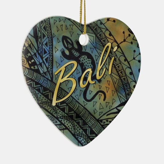 Lizard Batik Keramisch Ornament (Rechts)