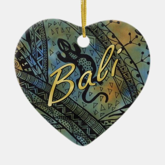 Lizard Batik Keramisch Ornament (Voorkant)