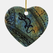 Lizard Batik Keramisch Ornament (Achterkant)