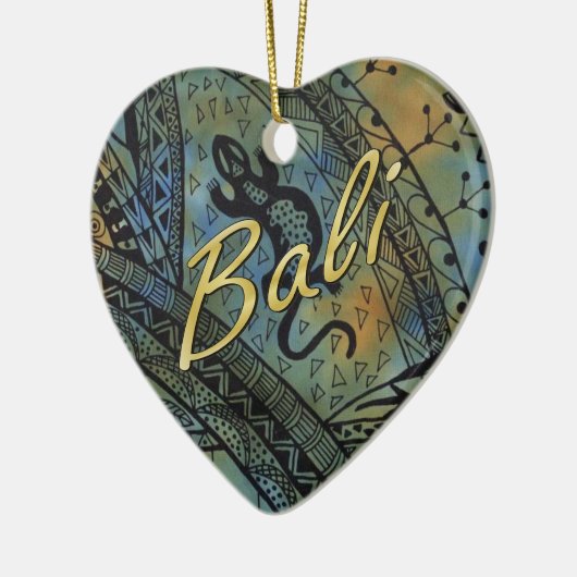 Lizard Batik Keramisch Ornament (Links)