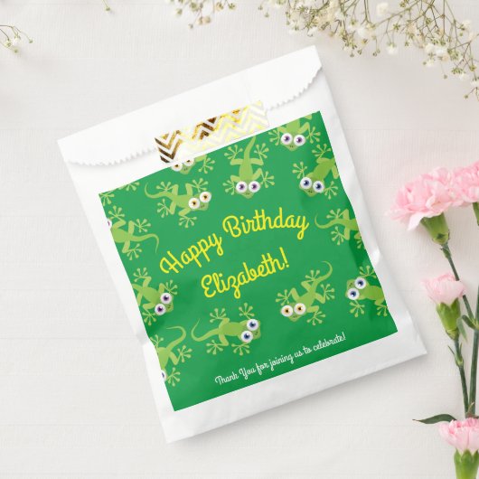 Lizard Birthday Party Bedankzakje (Gezegeld)