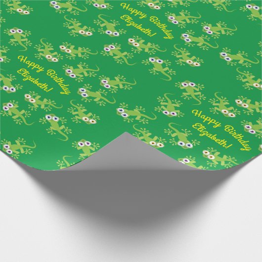 Lizard Birthday Party Cadeaupapier (Hoek)
