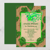 Lizard Birthday Party Kaart (Voorkant / Achterkant)