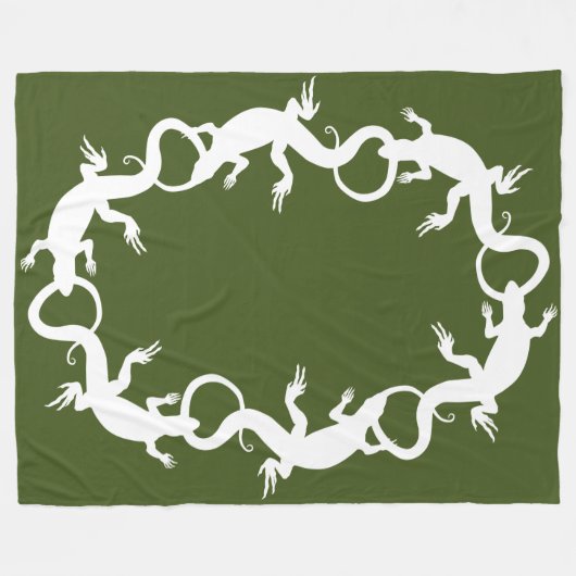 Lizard Blanket Cool Lizard Art Fleece Blanket (Voorkant (Horizontaal))