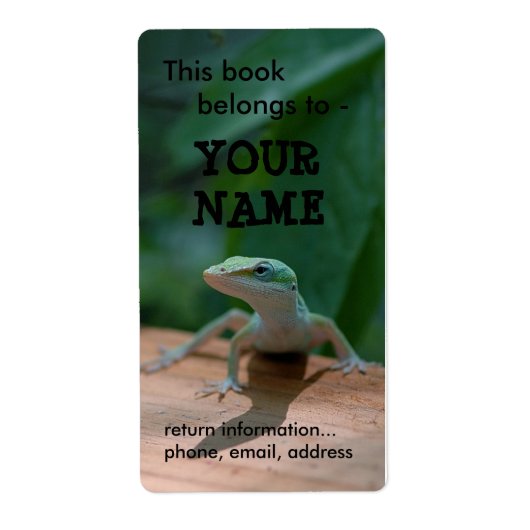 Lizard book label/bord etiket (Voorkant)