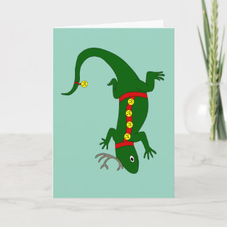 Lizard Christmas Card Feestdagen Kaart