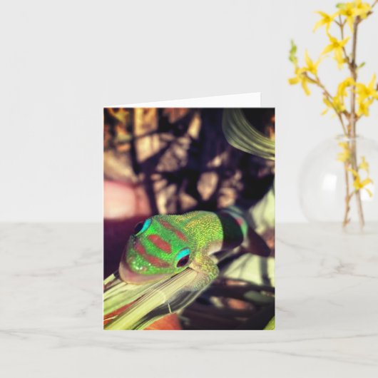 lizard congratulations notecard kaart (Gele Bloem)