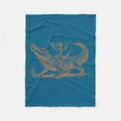 Lizard Cowboy Riding Crocodile Alligator Western A Fleece Deken (Voorkant)
