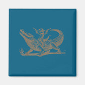 Lizard Cowboy Riding Crocodile Alligator Western A Magneet (Voorkant)