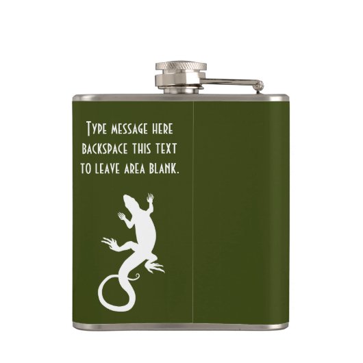 Lizard Flask Custom Reptile Lizard Art Drink Flask Heupfles (Achterkant)